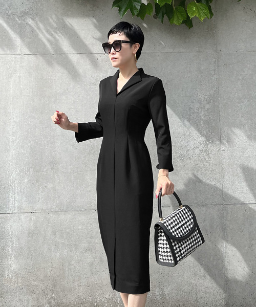 JENNE」 長袖ワンピース MEDIUM ブラック レディース : ZOZOTOWN Yahoo