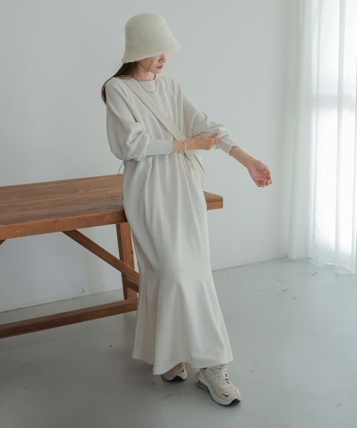 「Bab」 長袖ワンピース S モカ レディース_画像3