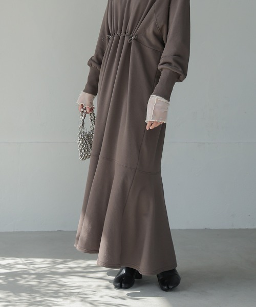 「Bab」 長袖ワンピース S モカ レディース_画像6