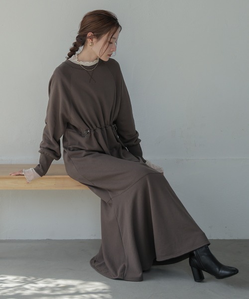 「Bab」 長袖ワンピース S モカ レディース_画像7