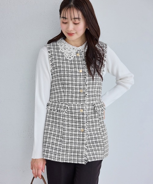 ROPE' PICNIC（ロペ ピクニック） ベスト ジレ 「WEB限定」ツイード金