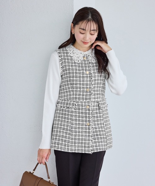 ROPE' PICNIC（ロペ ピクニック） ベスト ジレ 「WEB限定」ツイード金