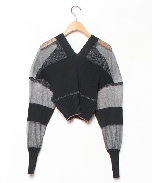 「TEVALT」 ニットカーディガン 38 ブラック レディース_画像2