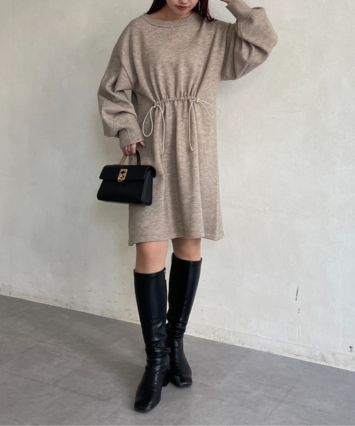 「Thevon」 長袖ワンピース FREE ブラック レディース_画像5