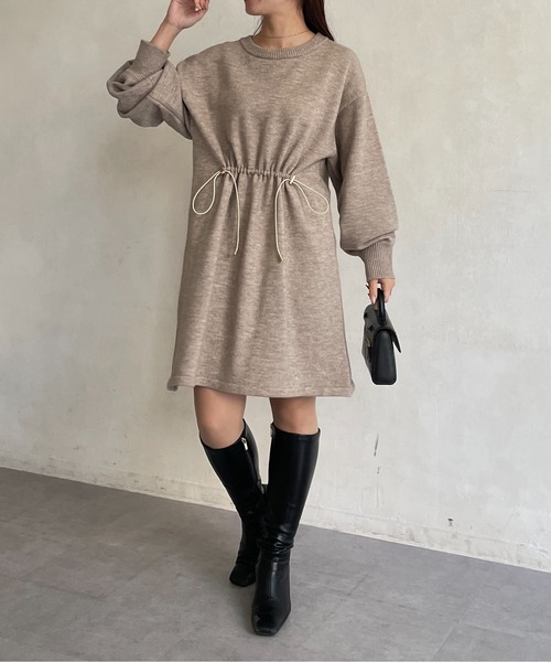 「Thevon」 長袖ワンピース FREE ブラック レディース_画像7