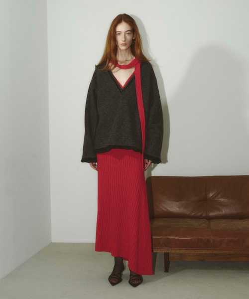「styling/」 ニットワンピース 0 ブラック レディースの画像