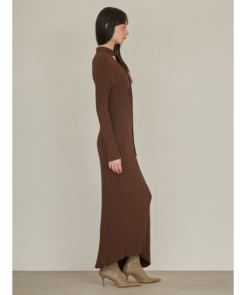 「styling/」 ニットワンピース 0 ブラック レディースの画像