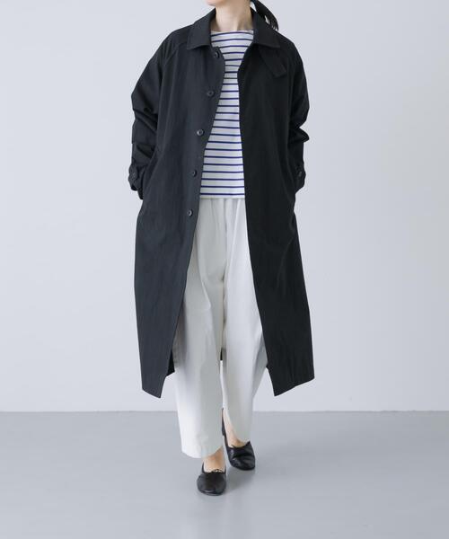 【かぐれ】コットンシルクショップコート　BLACK かぐれ（カグレ）の「コットンシルクショップコート（その他アウター