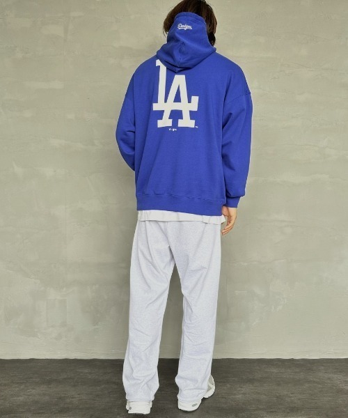 「MLB」 プルオーバーパーカー XX-LARGE ブルー レディース_画像9