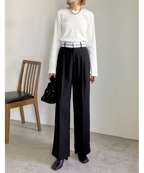 「Re:EDIT」 パンツ LARGE ベージュ レディース_画像3