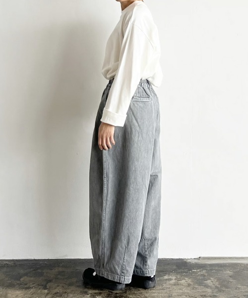 「HARVESTY」 デニムパンツ 1 グレー レディース_画像3