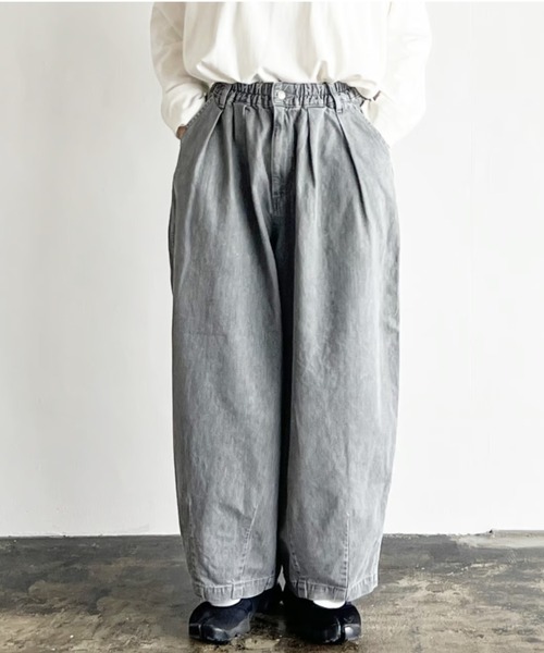 「HARVESTY」 デニムパンツ 1 グレー レディース_画像6