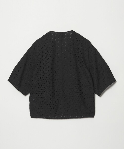 ジャケット ノーカラージャケット 「conte」エンブロイダリー  レース ジャケット レディースの画像