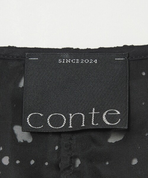 ジャケット ノーカラージャケット 「conte」エンブロイダリー  レース ジャケット レディースの画像
