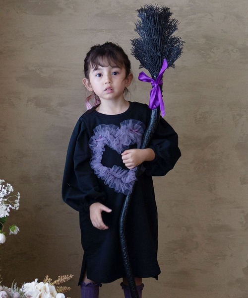 「Rora」 「KIDS」長袖ワンピース 140cm ブラック キッズ_画像2