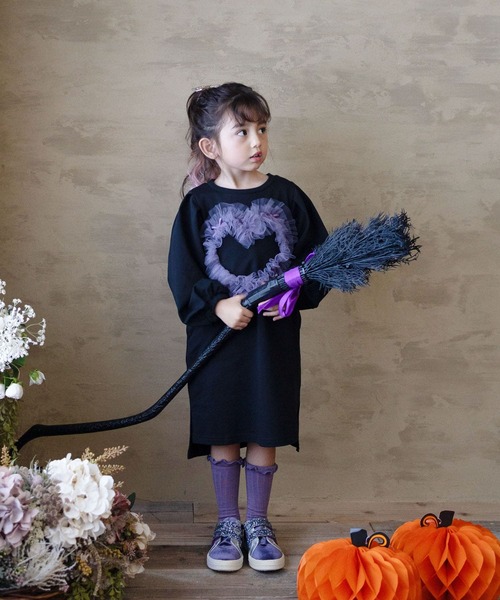 「Rora」 「KIDS」長袖ワンピース 140cm ブラック キッズ_画像3