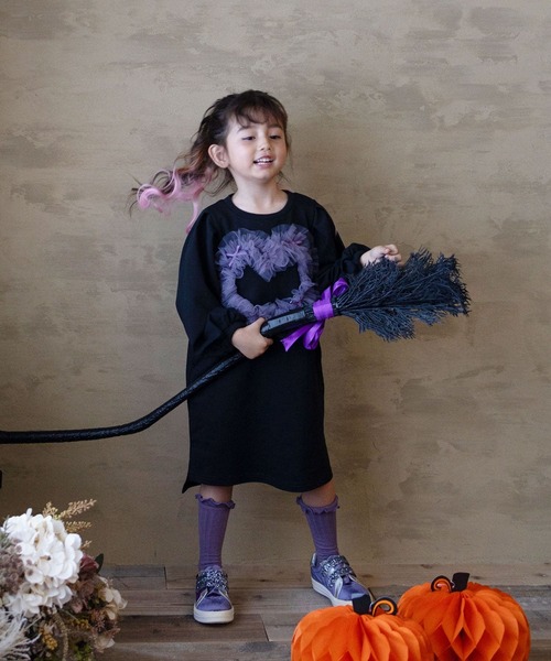 「Rora」 「KIDS」長袖ワンピース 140cm ブラック キッズ_画像4
