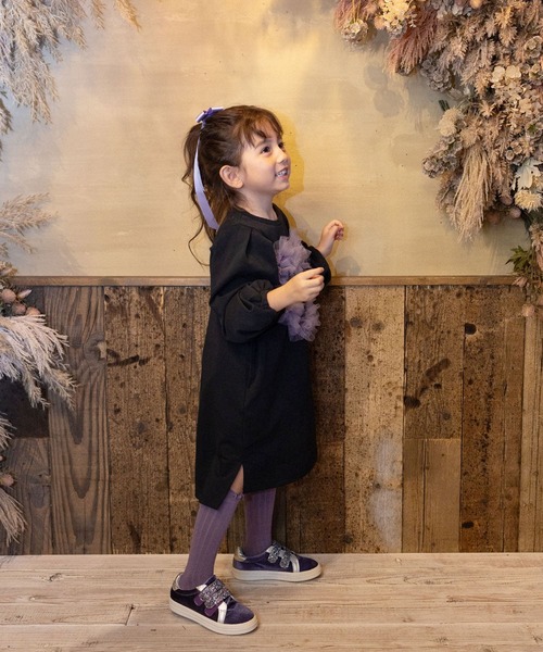 「Rora」 「KIDS」長袖ワンピース 140cm ブラック キッズ_画像7