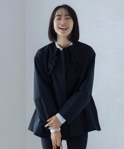 「Sono」 ノーカラージャケット F ネイビー レディース_画像3
