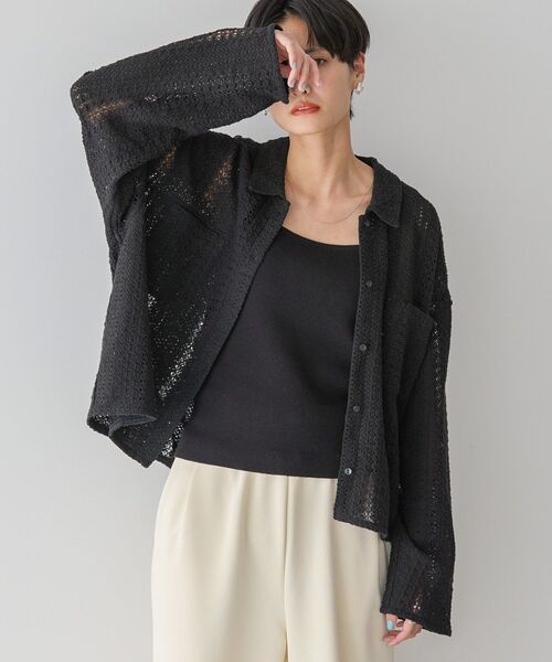 「AMERICAN HOLIC」 長袖ブラウス L ブラック レディース_画像4