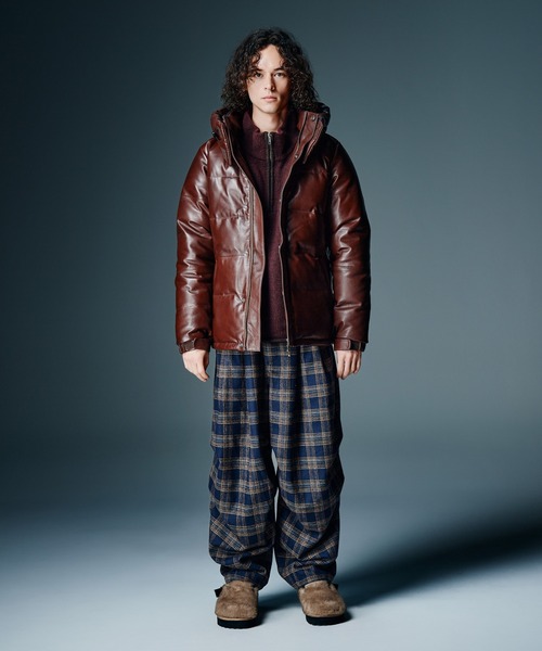 本革 ブラウン GENUINE LEATHER B.B.H. ダウンジャケット glamb（グラム） ダウンジャケット ダウン Signature Leather Down