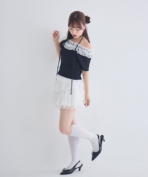 Emsexcite（エムズエキサイト） tシャツ 半袖 バラチョーカーつき