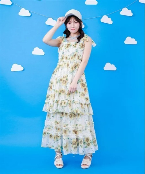 チュニック ひまわり柄チュニックの画像
