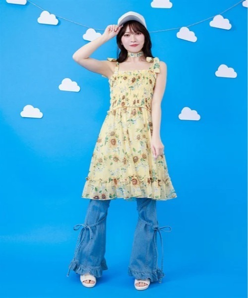 チュニック ひまわり柄チュニックの画像