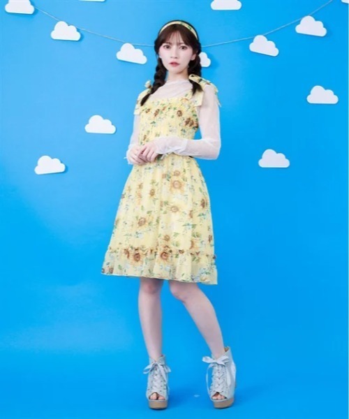 チュニック ひまわり柄チュニックの画像