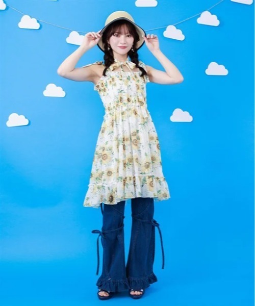 チュニック ひまわり柄チュニックの画像