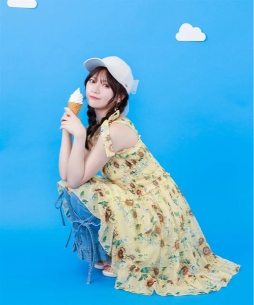 チュニック ひまわり柄チュニックの画像