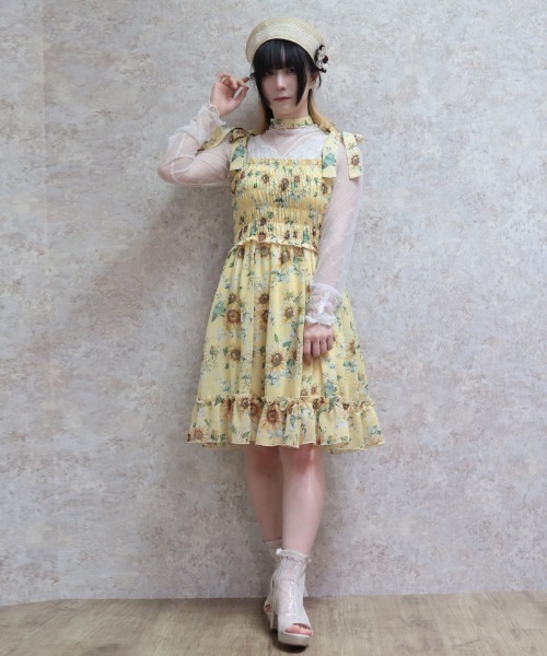 axes femme（アクシーズ ファム） チュニック ひまわり柄チュニック