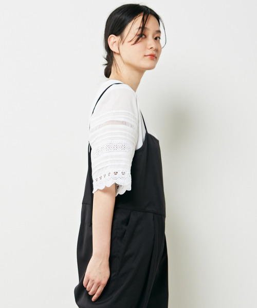 「MELROSE claire」 7分袖カットソー FREE オフホワイト レディース_画像2