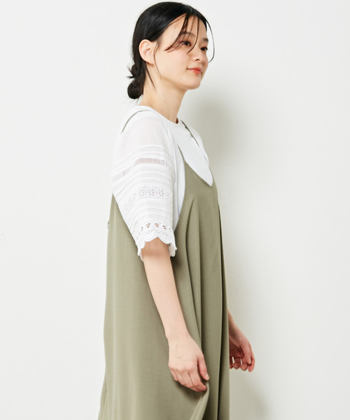 「MELROSE claire」 7分袖カットソー FREE オフホワイト レディース_画像3