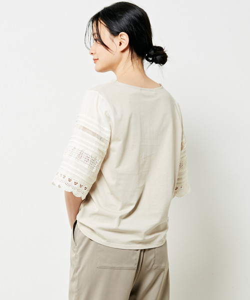 「MELROSE claire」 7分袖カットソー FREE オフホワイト レディース_画像5