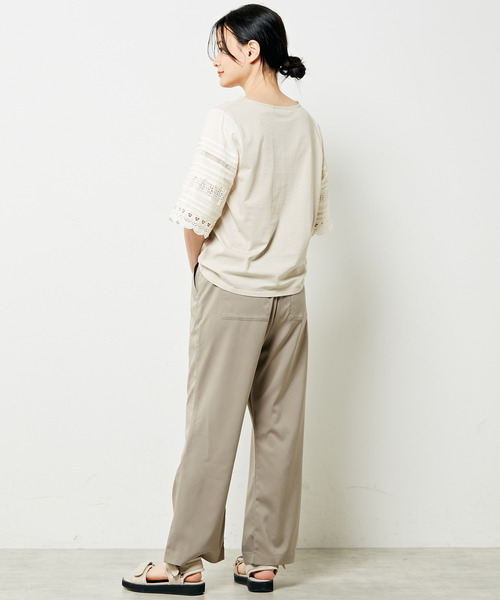 「MELROSE claire」 7分袖カットソー FREE オフホワイト レディース_画像6