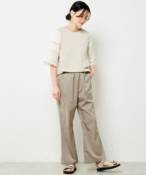 「MELROSE claire」 7分袖カットソー FREE オフホワイト レディース_画像8