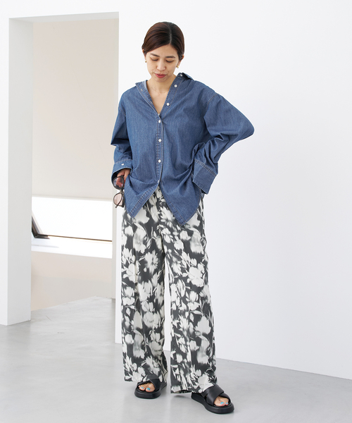 「IENA」 パンツ 36 グレー レディース_画像3