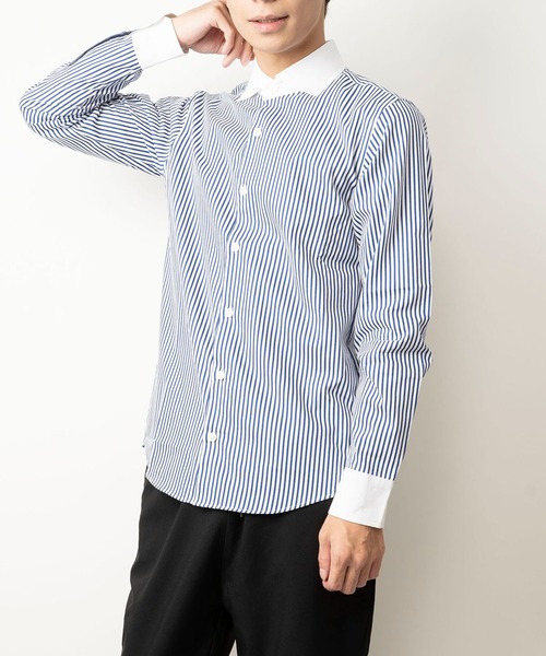 MEN'S(メンズ)/半袖-ワイシャツ/衿型で選ぶ/ホリゾンタルワイド