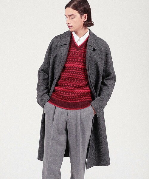 TOMORROWLAND ウールツイード バルマカンコート FOX TWEED ウールツイード バルマカーンコート Fox Tweed