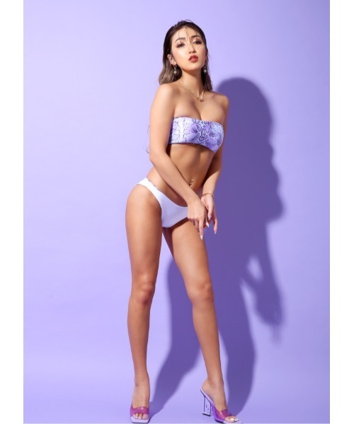 【新品未使用】DAREA LOGOBAND (python blue)ビキニ PINKY SHAKE 水着 snarl python bandeau レディース : ZOZOTOWN Yahoo