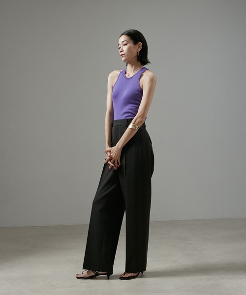 SALON adam et rope' タンクトップ ノースリーブ 「Smile Cotton