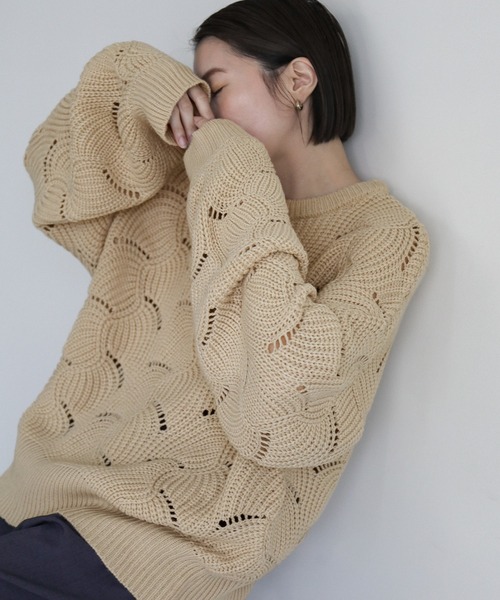 select MOCA（セレクトモカ） ニット セーター リーフモチーフ