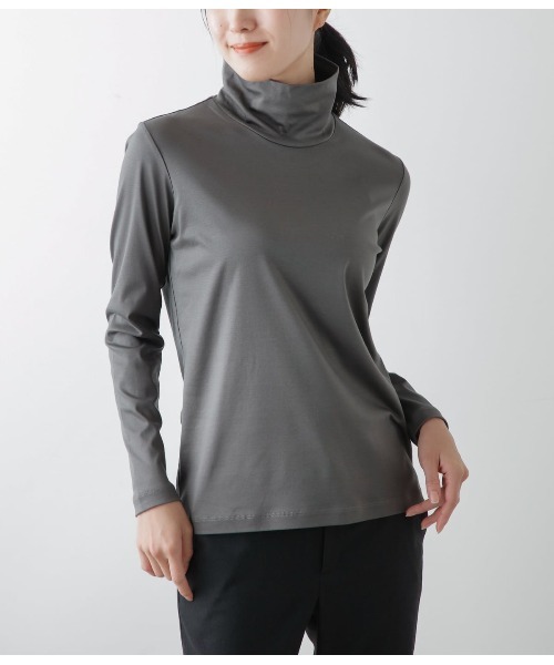 tシャツ ソフトスムース タートルネックカットソー レディース NEWYORKER tシャツ ソフトスムース タートルネックカットソー
