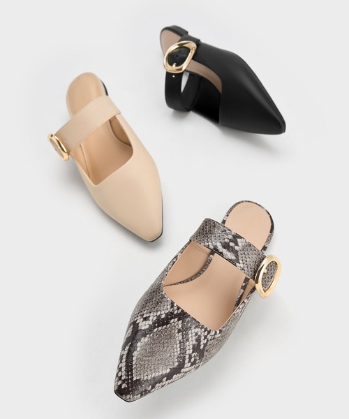 CHARLES ＆ KEITH（チャールズ&キース） サンダル ミュール バックル