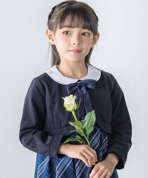 べべ　フォーマルワンピース　シャツ・ボレロ付　120cm 　卒園式　入学式 BeBe（ベベ） ワンピース 入学式 卒園式 リボンタイ付きチェック