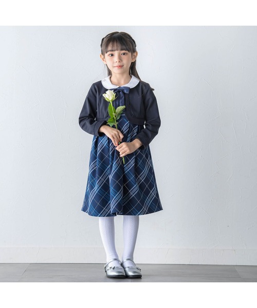 BeBe（ベベ） ワンピース 入学式 卒園式 リボンタイ付きチェック