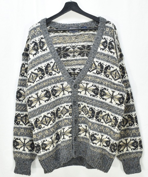 総柄古着ニットカーディガン レディース 古着 80s Dobrila カラフル 花
