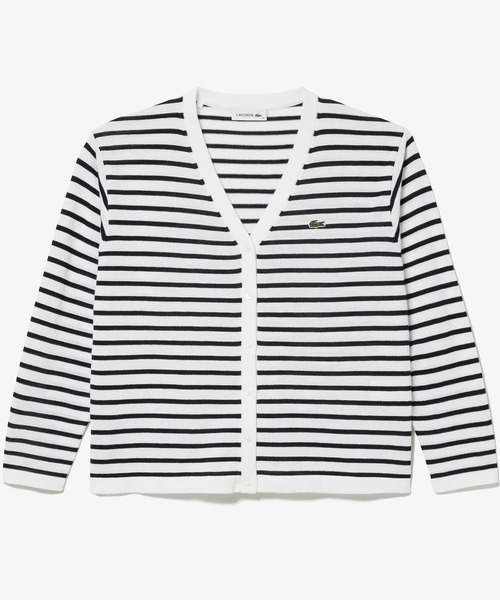 カーディガン UVカット 吸水速乾 COOL MAX クールマックス Vネックニットカーディガン レディース LACOSTE カーディガン UVカット 吸水速乾 COOL MAX クール