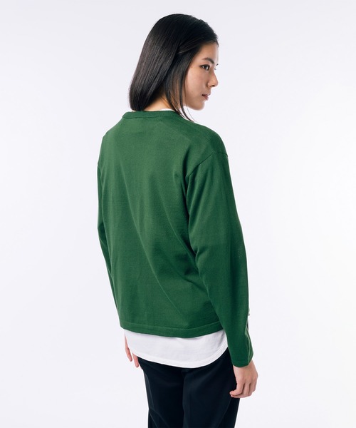 カーディガン UVカット 吸水速乾 COOL MAX クールマックス Vネックニットカーディガン レディース LACOSTE｜UVカット 吸水速乾 COOL MAX クールマックス Vネック